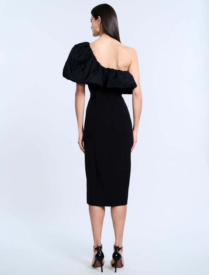 Solid Dress With Puff