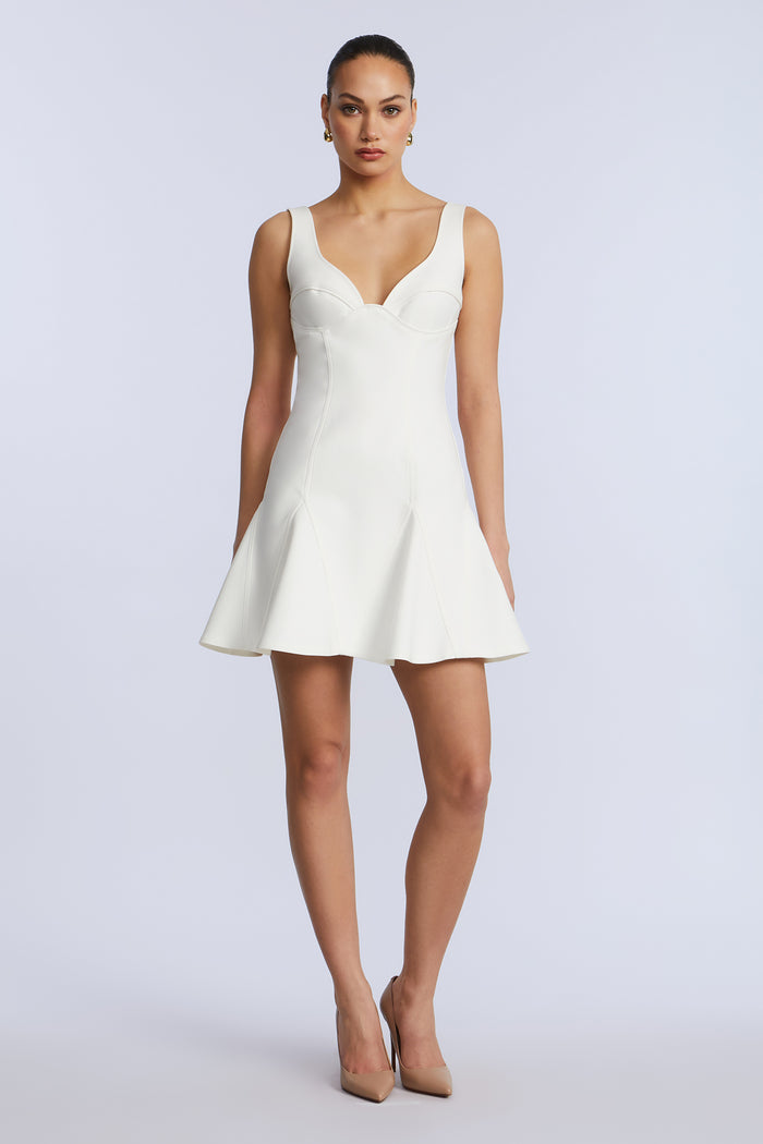 Solid Godet Dress