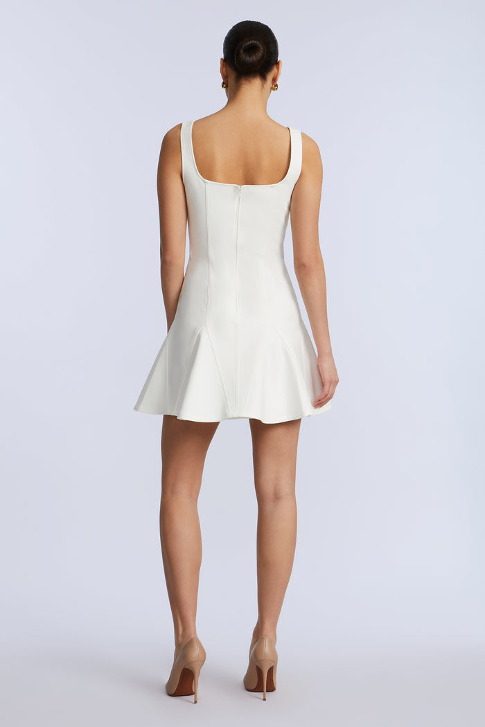 Solid Godet Dress