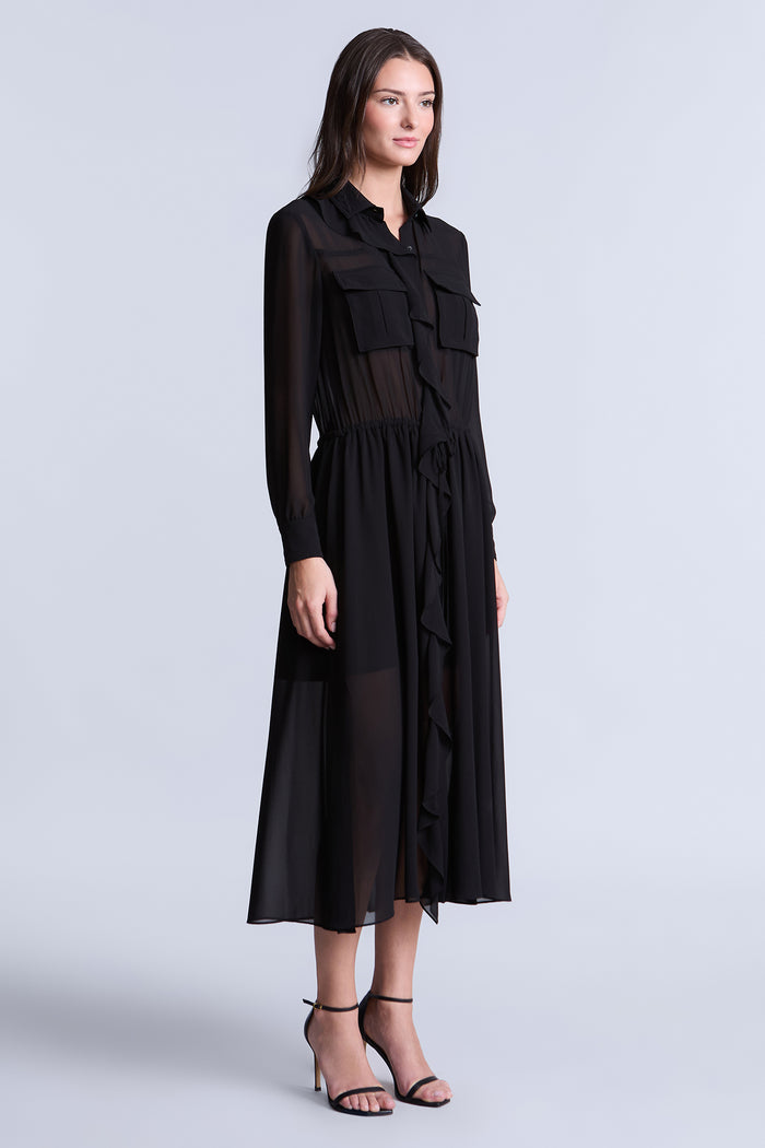 Solid Ruffle Dress