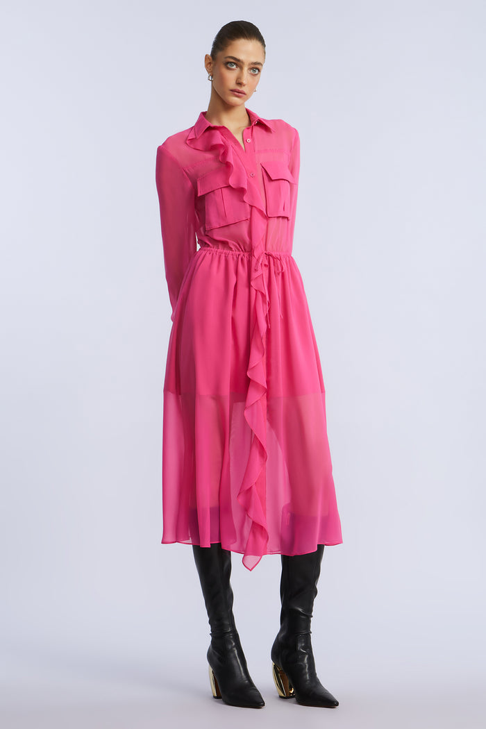 Solid Ruffle Dress