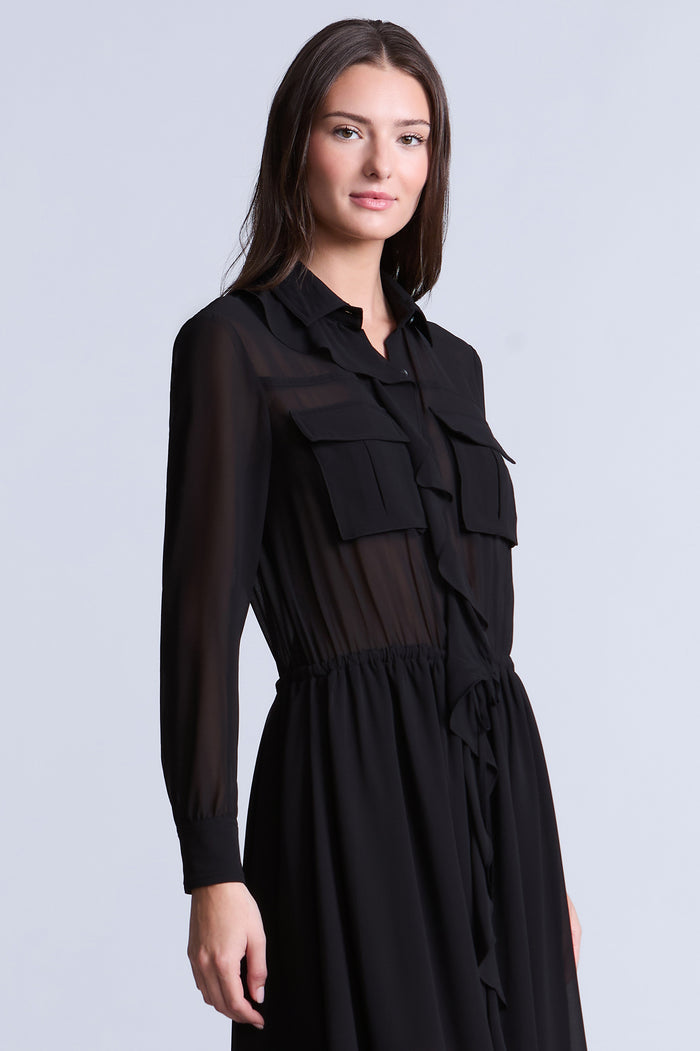 Solid Ruffle Dress