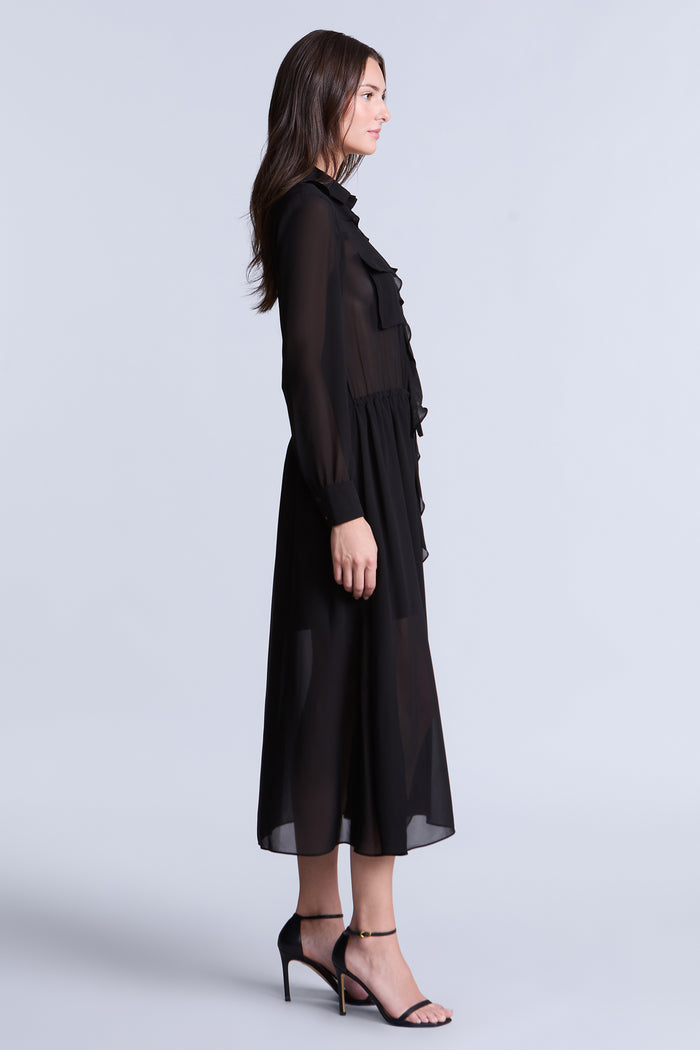 Solid Ruffle Dress