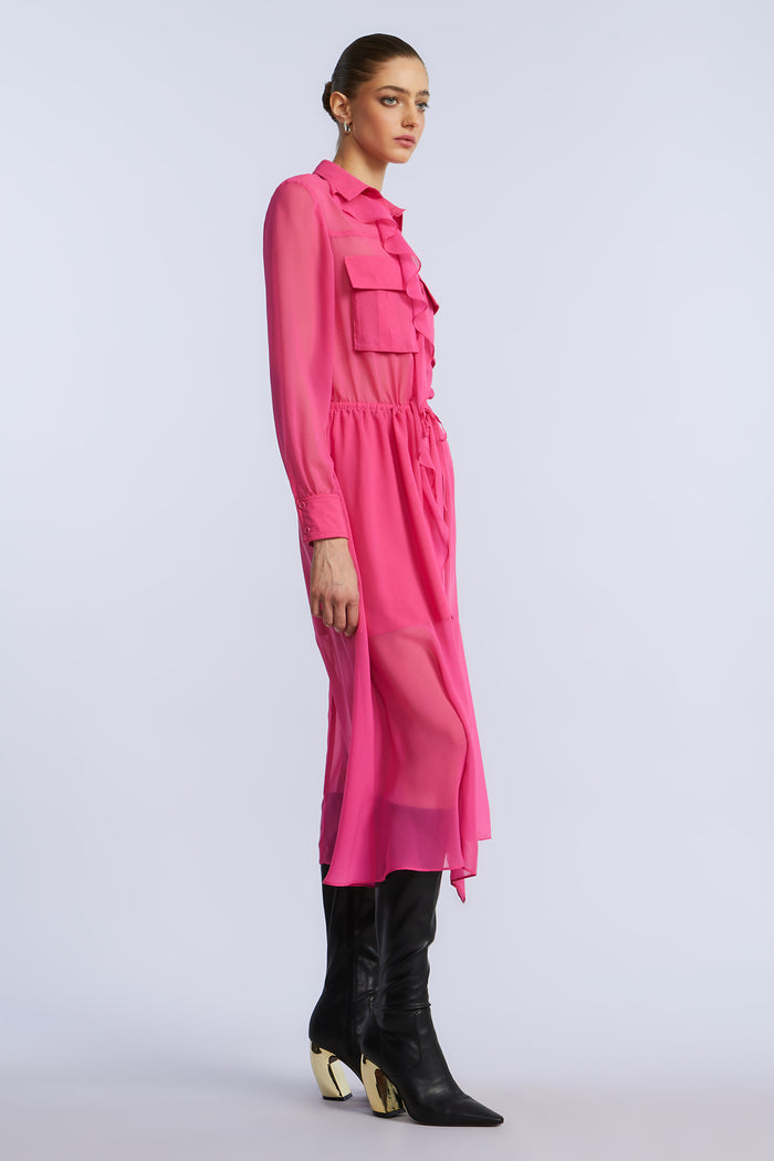 Solid Ruffle Dress