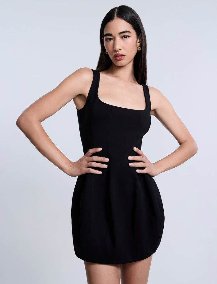 Solid Structure Mini Dress