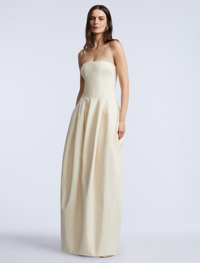 Solid Structured Gown