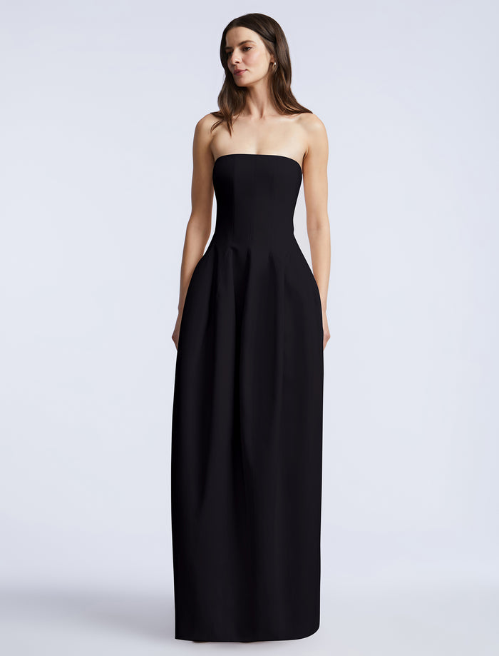 Solid Structured Gown