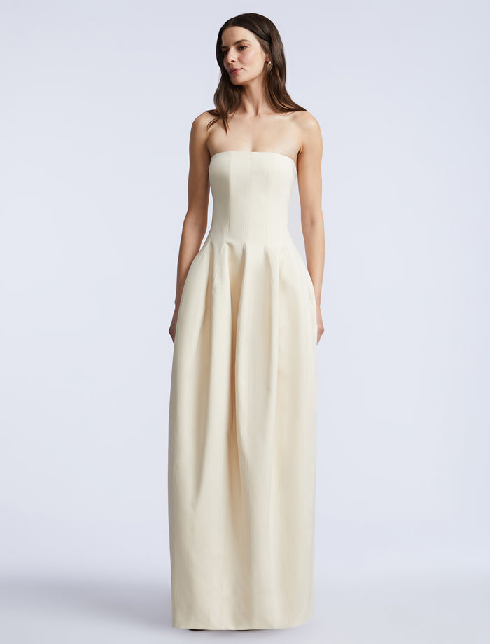 Solid Structured Gown