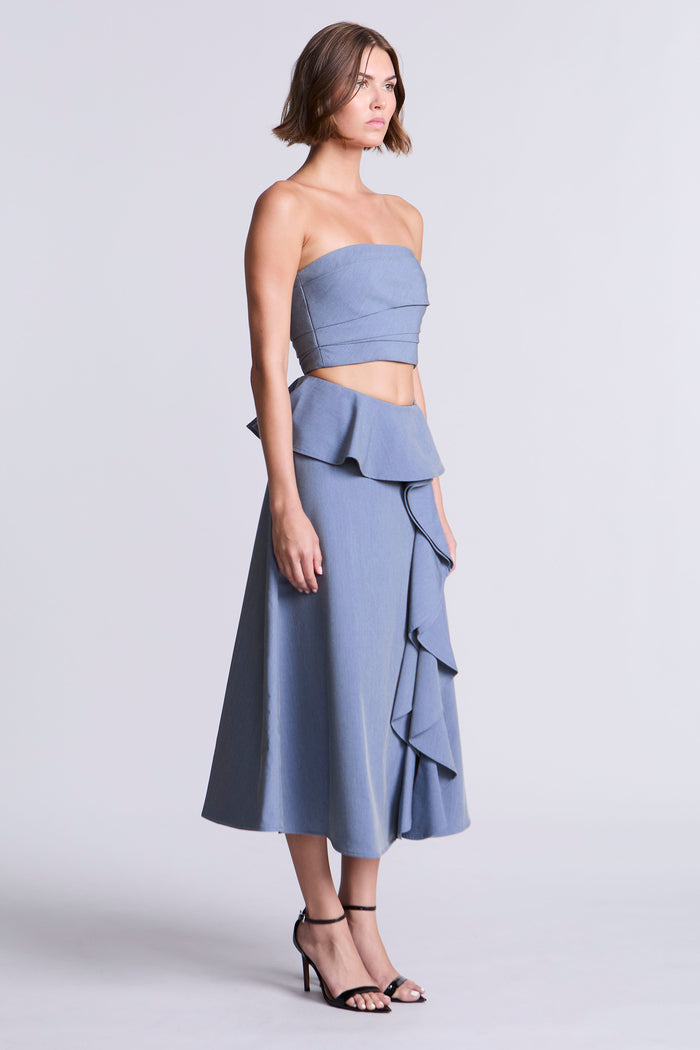 Solid Suiting Fabric Bustier