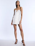 Strapless 3D Floral Dress