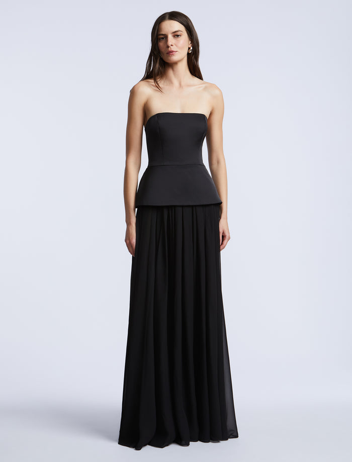 Strapless Peplum Gown