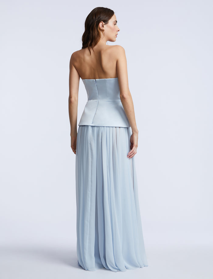 Strapless Peplum Gown