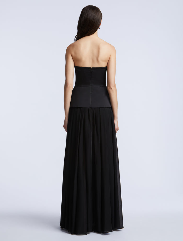 Strapless Peplum Gown