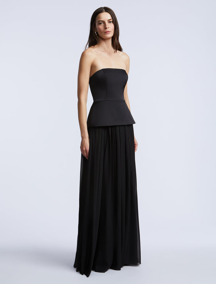 Strapless Peplum Gown