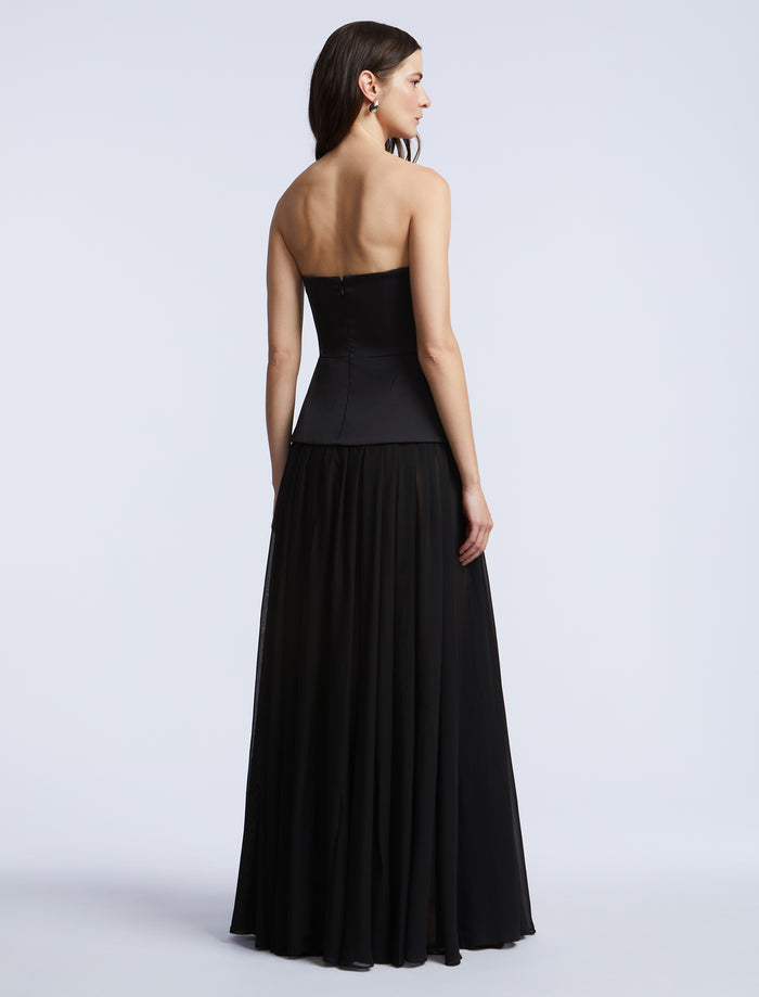 Strapless Peplum Gown