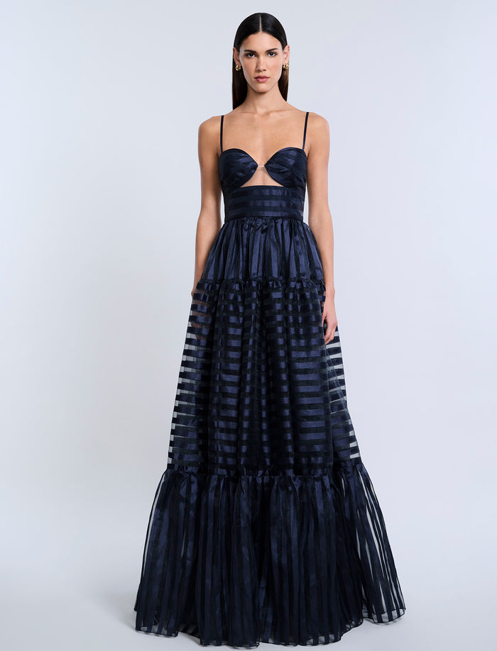 Stripe Organza Gown