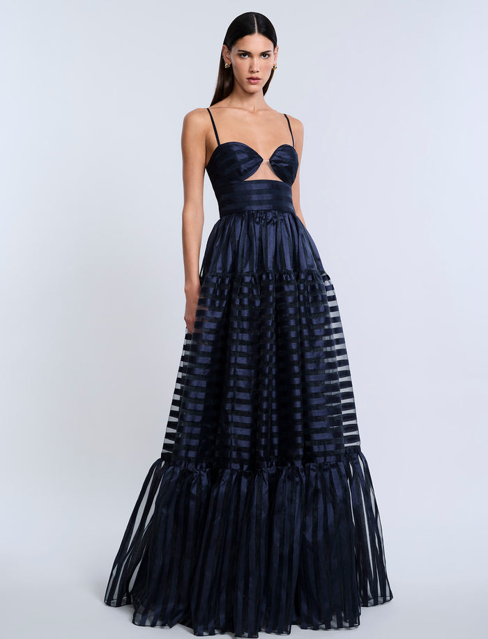 Stripe Organza Gown