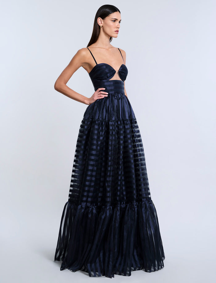 Stripe Organza Gown