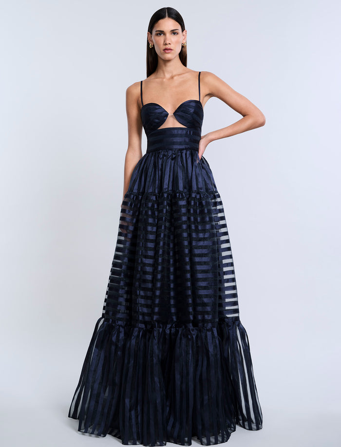 Stripe Organza Gown