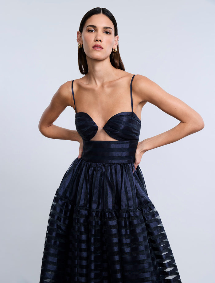 Stripe Organza Gown