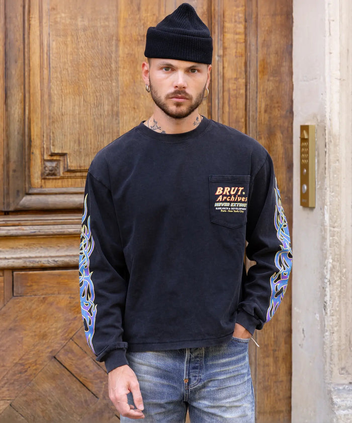 SURFING DINO TEE T-Shirts X-SMALL / BLACK - BRUT Clothing
