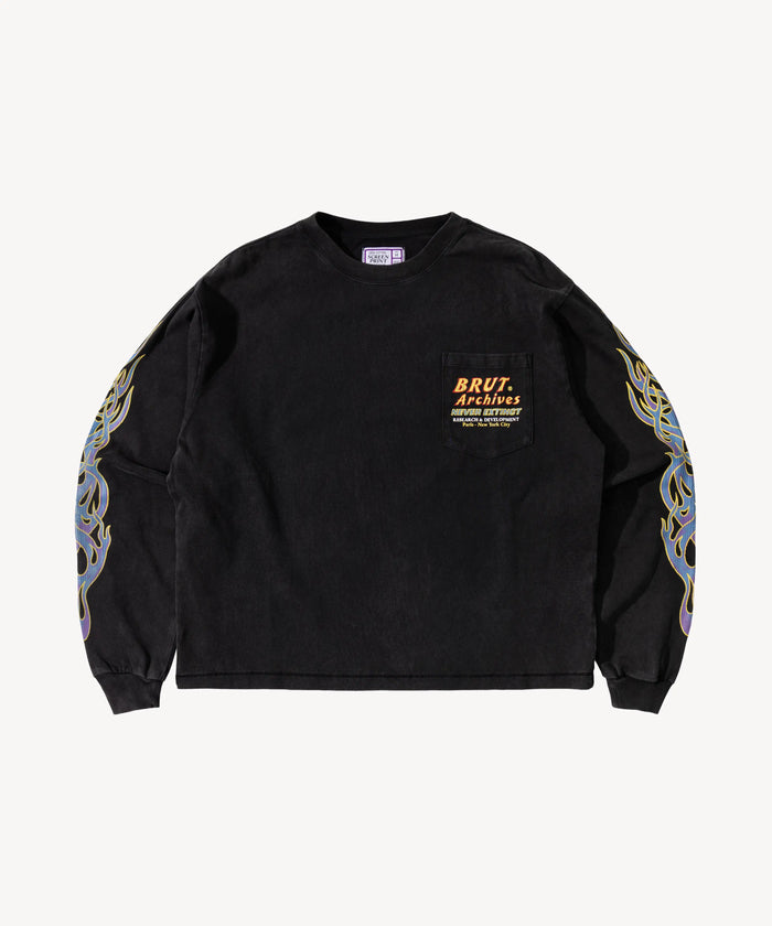 SURFING DINO TEE T-Shirts X-SMALL / BLACK - BRUT Clothing
