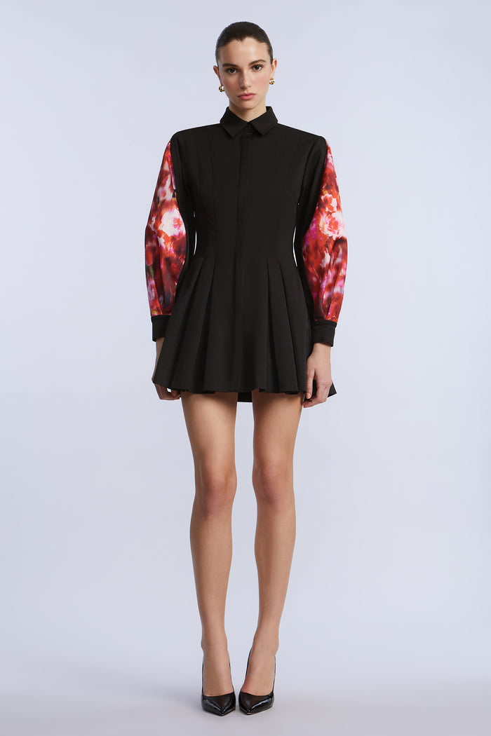 Taffeta Twill Printed Dress