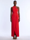 Tailored Collar Halter Dress