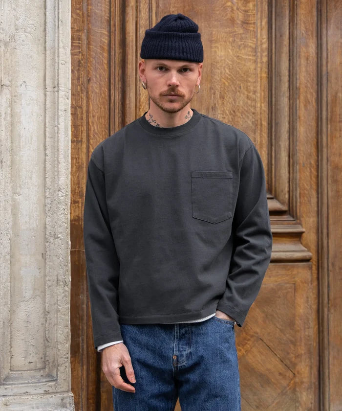 THE BEST LONG-SLEEVE POCKET TEE T-Shirts X-SMALL / SLATE - BRUT Clothing