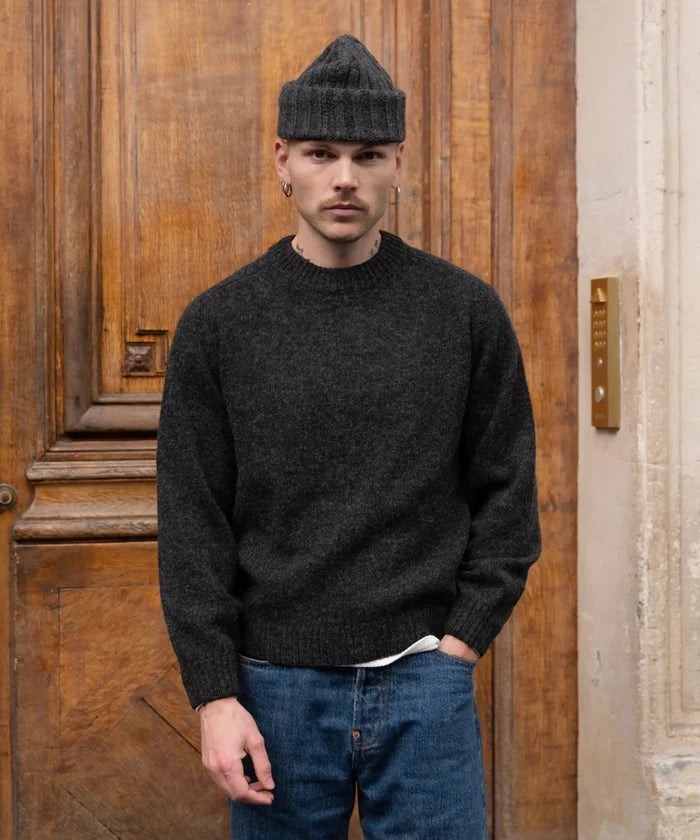 THE BEST SHETLAND SWEATER Knitwear X-SMALL / CHARCOAL - BRUT Clothing