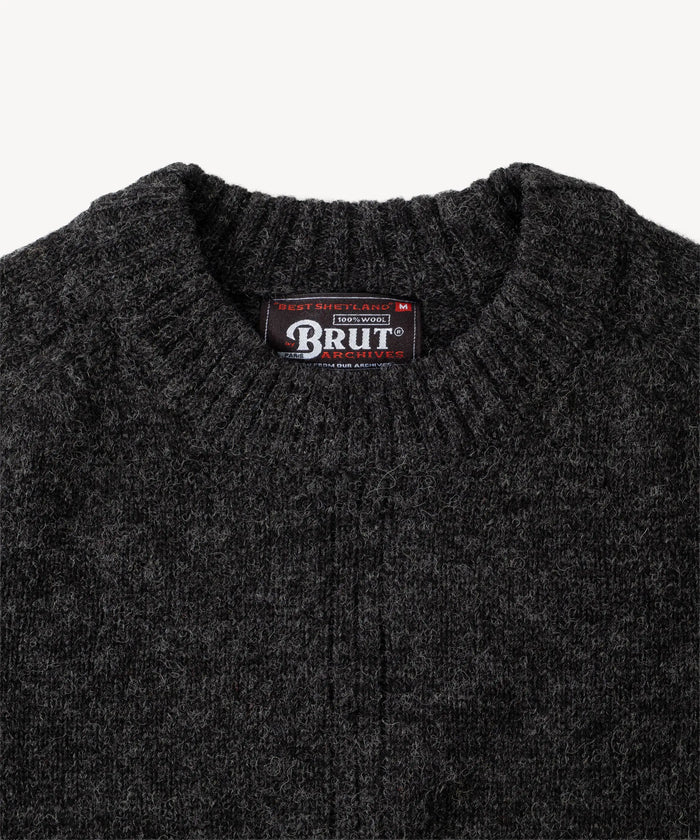 THE BEST SHETLAND SWEATER Knitwear X-SMALL / CHARCOAL - BRUT Clothing