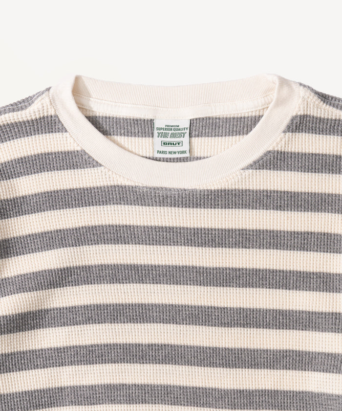 THE BEST THERMAL T-Shirts X-SMALL / GREY STRIPE - BRUT Clothing