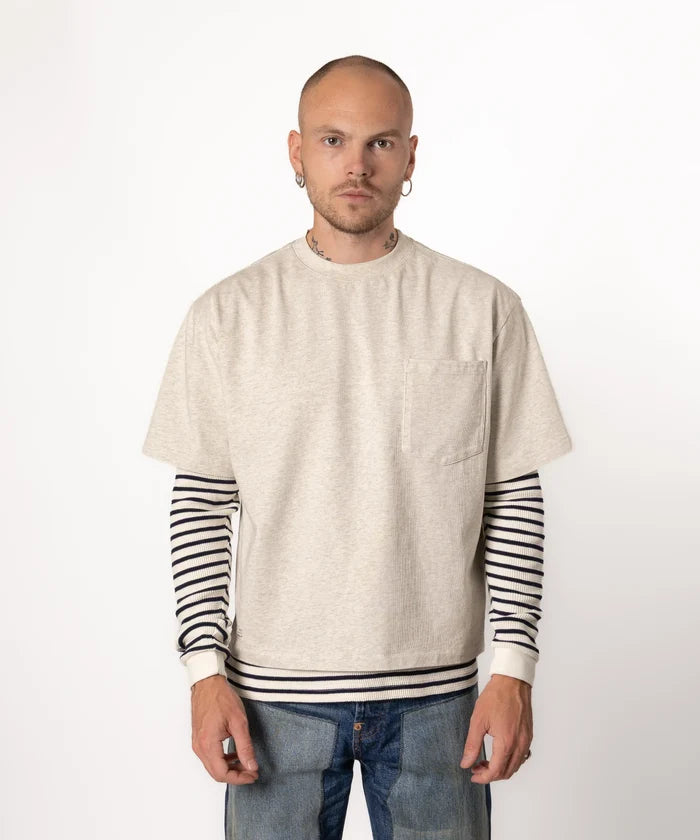 THE BEST THERMAL T-Shirts X-SMALL / THIN NAVY STRIPE - BRUT Clothing