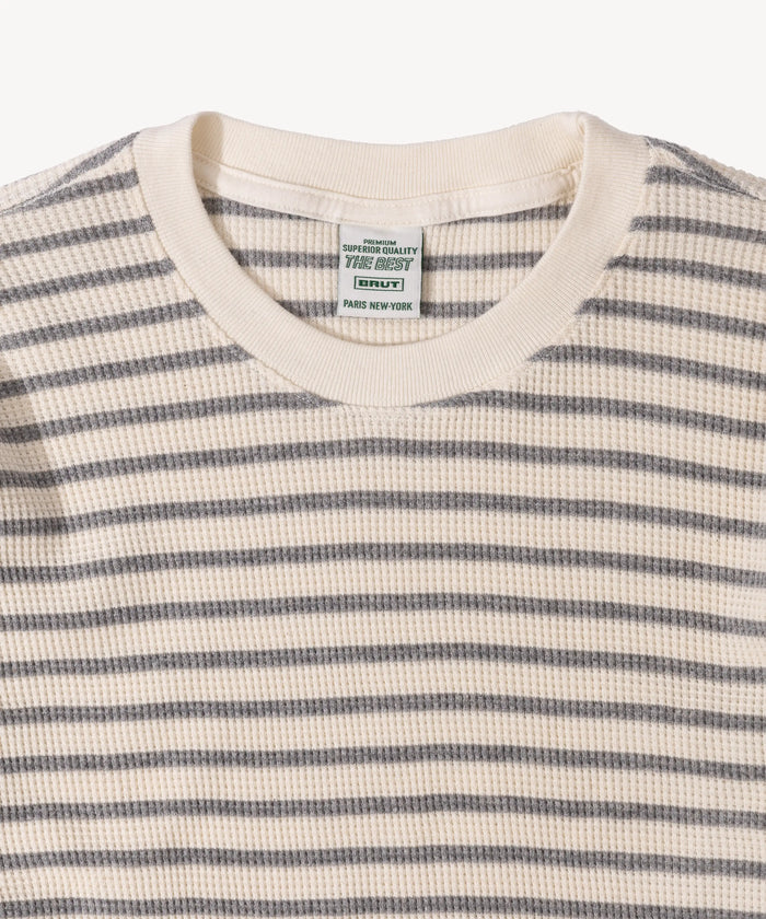 THE BEST THERMAL T-Shirts X-SMALL / THIN GREY STRIPE - BRUT Clothing