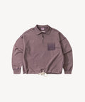 THE GHOST ZIPPED POLO Sweatshirts X-SMALL / FADED PURPLE - BRUT Clothing