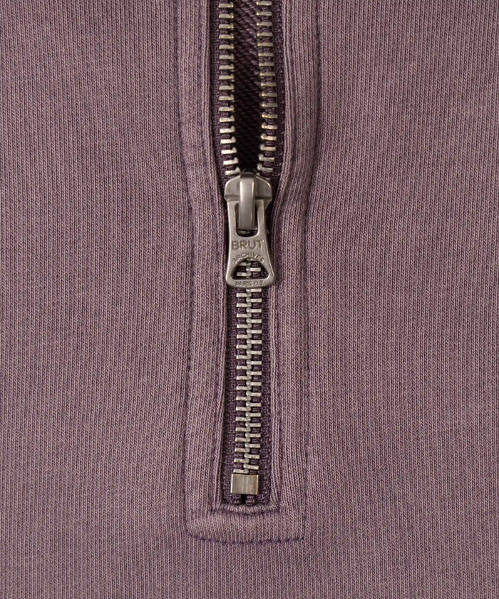 THE GHOST ZIPPED POLO Sweatshirts X-SMALL / FADED PURPLE - BRUT Clothing