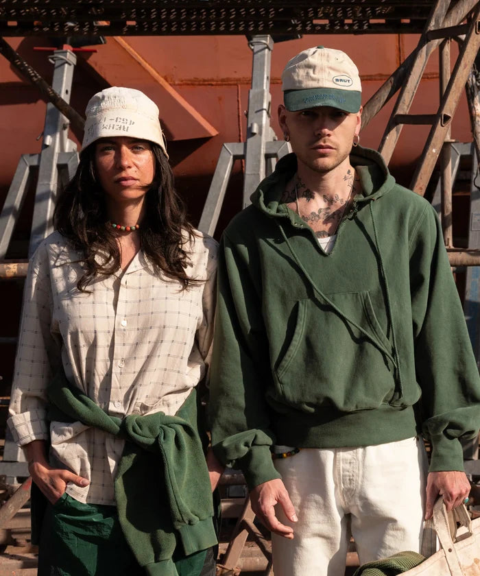 THE GOLDEN RULE CAP Hats and Caps ONE SIZE / ECRU / GREEN - BRUT Clothing
