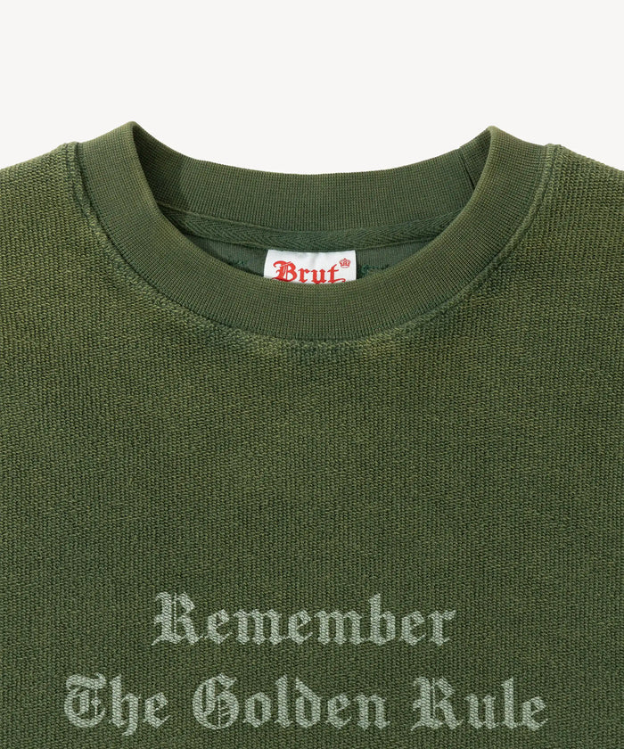 THE REVERSE CREWNECK Sweatshirts X-SMALL / FADED GREEN - BRUT Clothing