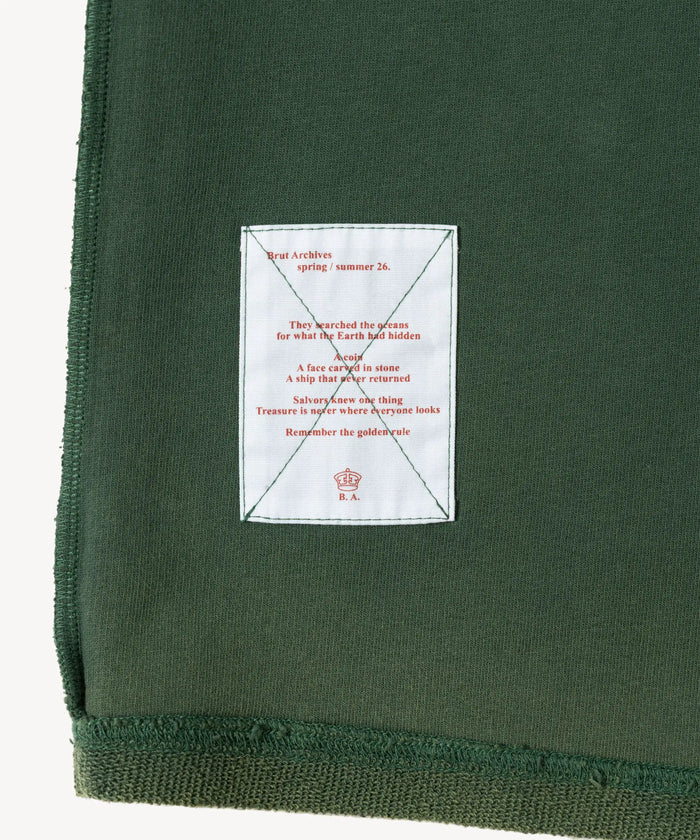THE REVERSE CREWNECK Sweatshirts X-SMALL / FADED GREEN - BRUT Clothing