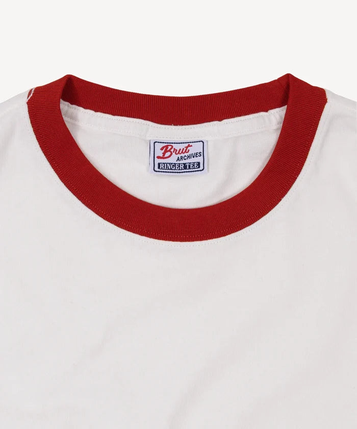 THE RINGER TEE T-Shirts X-SMALL / WHITE / RED - BRUT Clothing