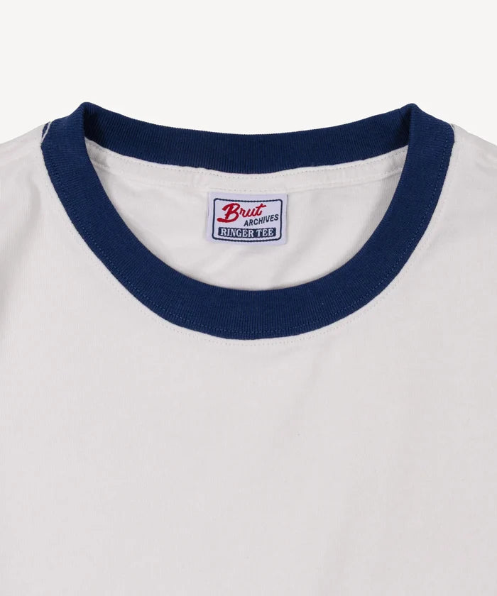 THE RINGER TEE T-Shirts X-SMALL / WHITE / BLUE - BRUT Clothing