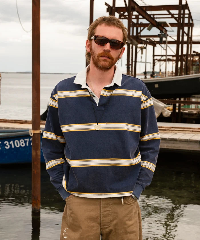 THE RUGBY POLO Sweatshirt X-SMALL / BLUE / WHITE - BRUT Clothing