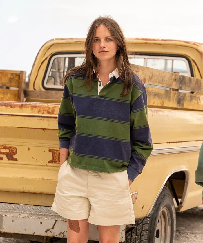 THE RUGBY POLO Sweatshirt X-SMALL / BLUE / GREEN - BRUT Clothing