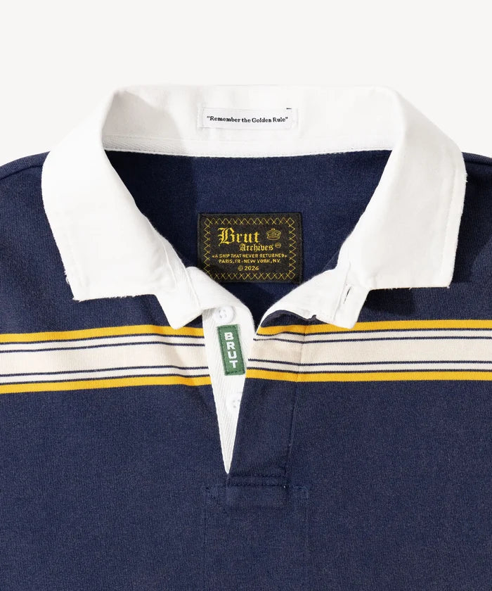 THE RUGBY POLO Sweatshirt X-SMALL / BLUE / WHITE - BRUT Clothing