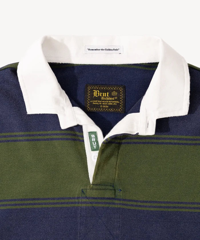 THE RUGBY POLO Sweatshirt X-SMALL / BLUE / GREEN - BRUT Clothing