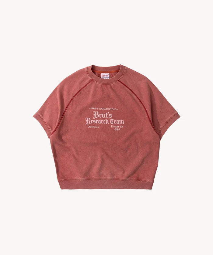 THE SHORT-SLEEVE CREWNECK Sweatshirts X-SMALL / FADED RED - BRUT Clothing