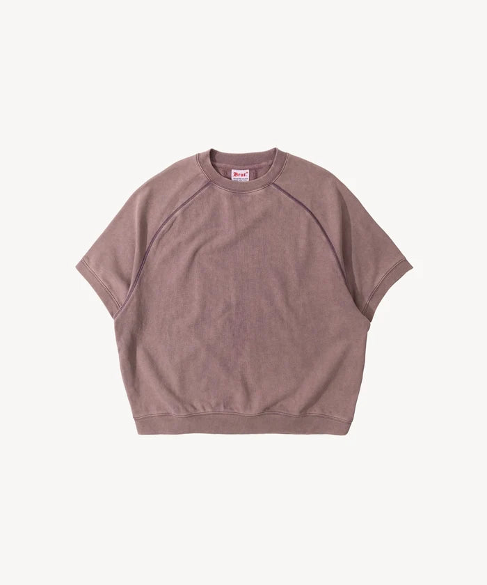 THE SHORT-SLEEVE CREWNECK Sweatshirts X-SMALL / FADED PURPLE - BRUT Clothing