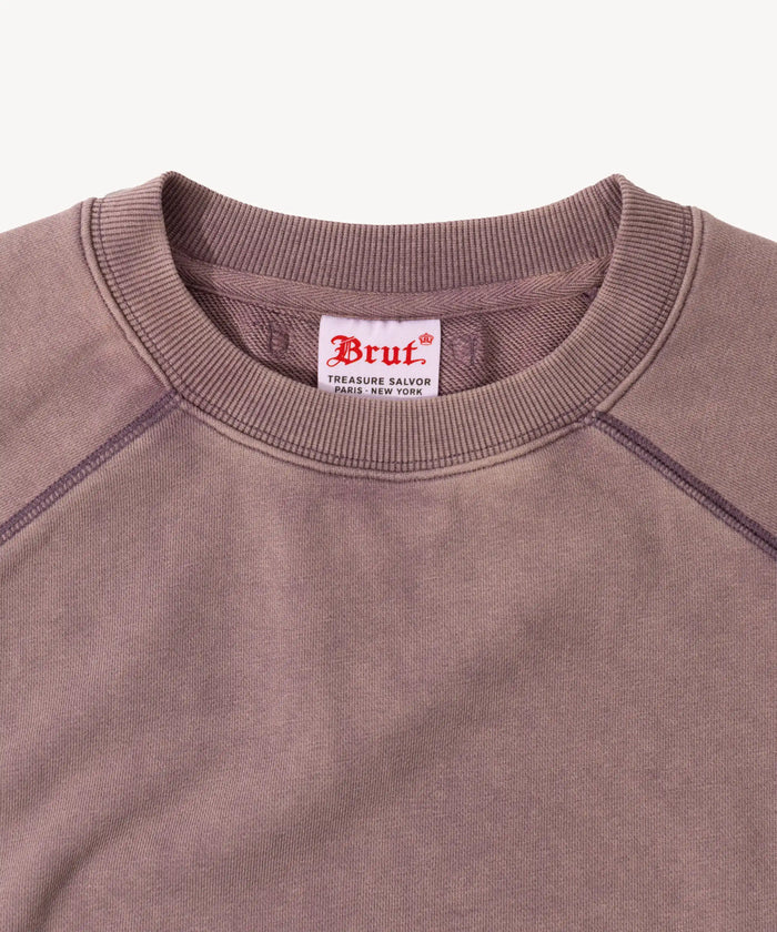 THE SHORT-SLEEVE CREWNECK Sweatshirts X-SMALL / FADED PURPLE - BRUT Clothing