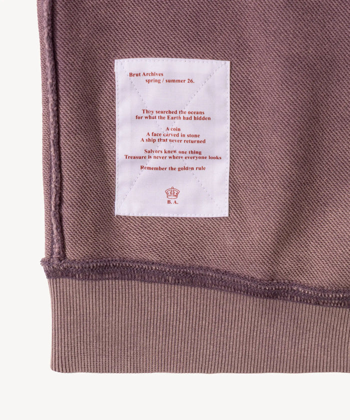 THE SHORT-SLEEVE CREWNECK Sweatshirts X-SMALL / FADED PURPLE - BRUT Clothing