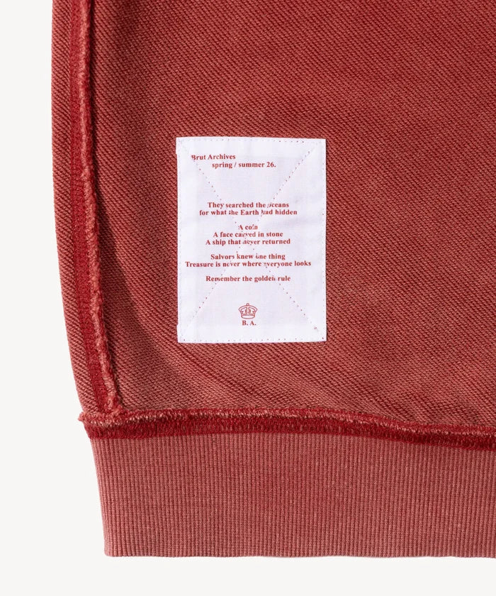 THE SHORT-SLEEVE CREWNECK Sweatshirts X-SMALL / FADED RED - BRUT Clothing